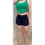 Imagem de Short Jeans Feminino Cintura Alta Com Elástico Bolsos
