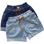 Imagem de Short Jeans Feminino Cintura Alta Infantil e Juvenil 2 a 16 Anos