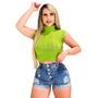 Imagem de Short Jeans Feminino Cintura Alta: o jeans que você ama.