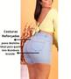 Imagem de Short Jeans Feminino Claro Plus Size Modelador Confortável Lycra Cintura Alta