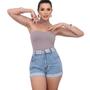 Imagem de Short Jeans feminino Com pedraria bordada linha luxo