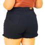 Imagem de Short Jeans Feminino Desfiado Preto Plus Size Modelo curve 46 ao 64