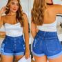 Imagem de Short jeans feminino estonado 4 botões