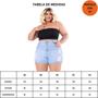 Imagem de Short Jeans Feminino Plus Size Meia Coxa Bermuda Grande Cintura Alta