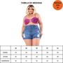 Imagem de Short Jeans Feminino Plus Size Meia Coxa Bermuda Grande Cintura Alta