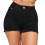 Imagem de Short Jeans Feminino Preto Cintura Alta Hot Paints Elastano