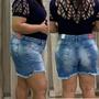 Imagem de Short Jeans Lavagem Clara Plus Size Feminina Look P/ Verão