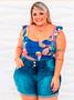 Imagem de Short Jeans Plus Size Barra Dobrada, Com Elastano