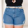 Imagem de Short Jeans Plus Size Com Estilo Tradicinal Verão Destroyer Rasgado 100 Claro Com Barra Dobrada