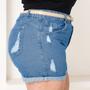 Imagem de Short Jeans Plus Size Com Estilo Tradicinal Verão Destroyer Rasgado 100 Claro Com Barra Dobrada