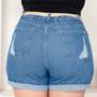 Imagem de Short Jeans Plus Size Com Estilo Tradicinal Verão Destroyer Rasgado 100 Claro Com Barra Dobrada
