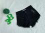 Imagem de Short Jeans Preto Desfiado com Destroyed, sem lycra