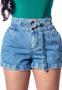 Imagem de Short Jeans Sem Elastano Com Detalhe de Faixa Com Ilhós e Argola