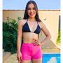 Imagem de Short Legging Fitness Curto Amarração Lateral Feminino Modela Bumbum Leg Cintura Alta Academia Caminhada Adulto