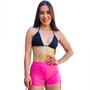 Imagem de Short Legging Fitness Curto Amarração Lateral Feminino Modela Bumbum Leg Cintura Alta Academia Caminhada Adulto