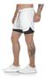 Short Masculino de Academia Fitnes 2x1 Bolso Oculto Celular Bermuda Compressão Corrida BRANCO - OMG Imagem de Short Masculino de Academia Fitnes 2x1 Bolso Oculto Celular Bermuda Compressão Corrida BRANCO