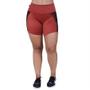 Imagem de Short Meia Coxa Fitness Feminino Detalhe Tela Cirrê Textura Orbis - COBRE, M