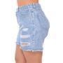 Imagem de Short Meia Coxa Jeans Feminino Bermuda Rasgada