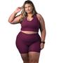 Imagem de Short Meia Coxa Plus Size Com Bolso Roupa Academia Bermuda