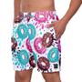 Imagem de Short Praia Masculino W2 Branco Estampado Academia Caminhada Corrida Qualidade