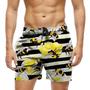 Imagem de Short Praia Shorts Banho Bermuda Verão Abelhas Flor Cartoon 665