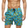 Imagem de Short Praia Shorts Banho Bermuda Verão Banana Cartoon Amarelo 550