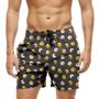 Imagem de Short Praia Shorts Banho Bermuda Verão Círculos Circunferência Amarelo Branco 1322
