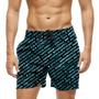 Imagem de Short Praia Shorts Banho Bermuda Verão Códigos Azul Script 1744