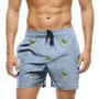 Imagem de Short Praia Shorts Banho Bermuda Verão Coqueiros Listras Mar Oceano Azul 1260