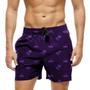 Imagem de Short Praia Shorts Banho Bermuda Verão Coqueiros Navio Roxo 1277