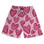 Imagem de Short Praia Shorts Banho Bermuda Verão Coração Rosa Amor love 64