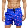 Imagem de Short Praia Shorts Banho Bermuda Verão Diamantes Cristais Desenho Arte Purple 1090