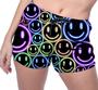 Imagem de Short Praia Shorts Banho Bermuda Verão Emoji Neon Feliz Happy