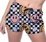 Imagem de Short Praia Shorts Banho Bermuda Verão Emojis Xadrez Flor 923