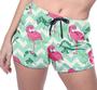 Imagem de Short Praia Shorts Banho Bermuda Verão Flamingo Cartoon Listras Folha 1795