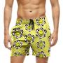 Imagem de Short Praia Shorts Banho Bermuda Verão Flores Emoji Cow Vaca 797