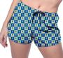 Imagem de Short Praia Shorts Banho Bermuda Verão Flores Xadrez Azul 826