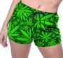 Imagem de Short Praia Shorts Banho Bermuda Verão Folhas Verde Vibes Planta Green 1039