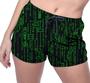 Imagem de Short Praia Shorts Banho Bermuda Verão Hacker Codes Script Green 1750