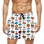 Imagem de Short Praia Shorts Banho Bermuda Verão Happy Friends Love Animais 932