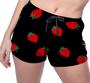 Imagem de Short Praia Shorts Banho Bermuda Verão Morango Cartoon Vermelho 609