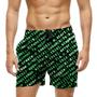 Imagem de Short Praia Shorts Banho Bermuda Verão Script Codes Verde Green 1746