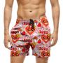 Imagem de Short Praia Shorts Banho Bermuda Verão Xoxo Coração Amor Red 996