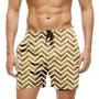 Imagem de Short Praia Shorts Banho Bermuda Verão Zig Zag Estilo Amarelo 1817