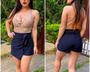 Imagem de Short saia feminina triângulo com amarração moda blogueira