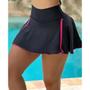 Imagem de Short-Saia Fitness Preto com Detalhe Rosa