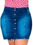 Imagem de Short Saia Jeans Plus Size Botões Barra Desfiada