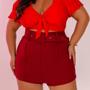 Imagem de Short Saia Plus Size com Cinto Cintura Alta GG 48 ao 50 0162