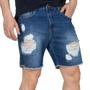 Imagem de Short Slim Zune Jeans Masculino Destroyed Desfiado Casual