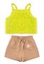 Imagem de Short Tricoline Cargo Blusa Cropped Tule Verde Lime